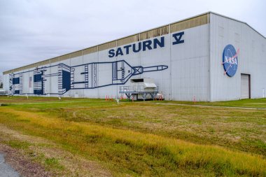 2 Ocak 2024 Houston Teksas ABD - NASA 'da Satürn V - Uzay Merkezi Houston