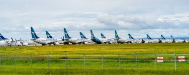 Temmuz 12024 - Calgary Alberta Kanada - Temmuz 12024 - Calgary Alberta Kanada - Westjet uçakları grev nedeniyle park etti