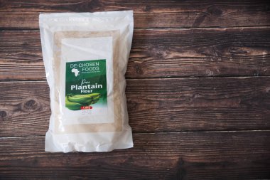 21 Mayıs 2024 - Calgary Alberta Kanada - Nijerya Pounded Yam, Garri ve muz fufu