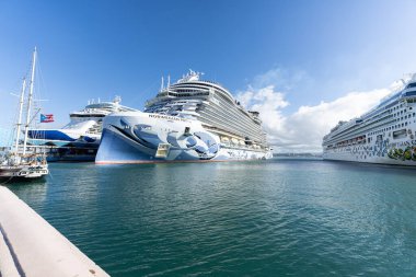 22 Ocak 2025 - San Juan Porto Riko - San Juan Gemi Terminalinde yolcu gemileri
