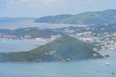 St Thomas US Virgin Islands city view clipart