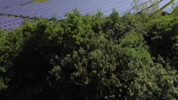 Duża Elektrownia Słoneczna Widok Lotu Ptaka Konceptualny Kryzys Energetyczny — Wideo stockowe