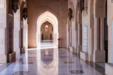 Sultan Qaboos Büyük Camii, Muscat, Umman. Arap Yarımadası. 