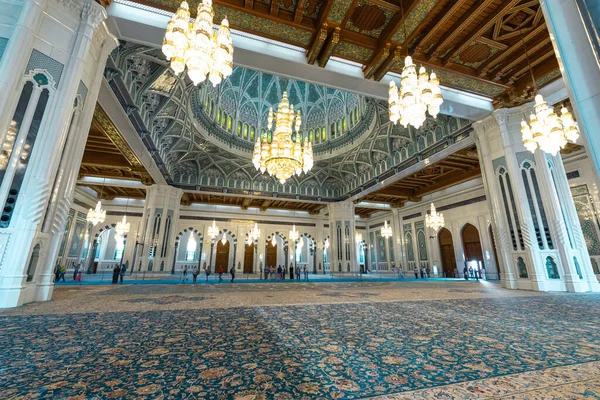 Sultano Qaboos Grande Moschea Moscato Oman Penisola Arabica — Foto Stock
