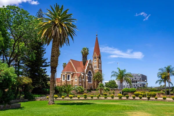 Green Botanical Parliament Gardens Windhoek Namibia Christus Kirche Christ Church — Stock Photo, Image