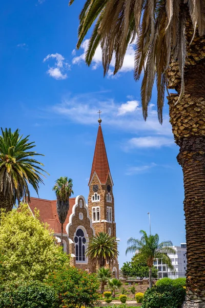 Groene Botanische Parlementstuinen Windhoek Namibië Christus Kirche Christus Kerk Windhoek — Stockfoto