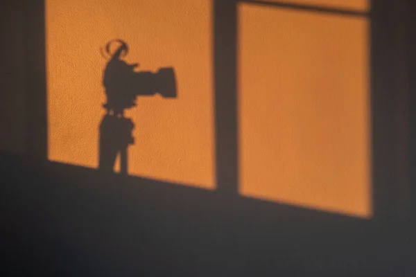 Абстрактная Бетонная Стена Тенью Камеры Сумерках — стоковое фото
