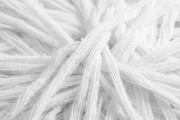 White hand woven cotton fiber close up.