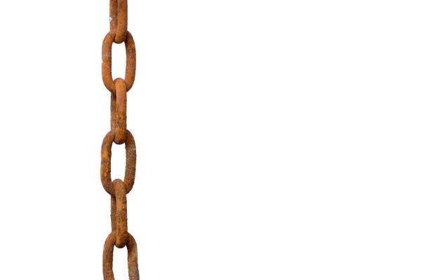 白い背景で隔離された錆ついた古い鉄の鎖 — ストック写真