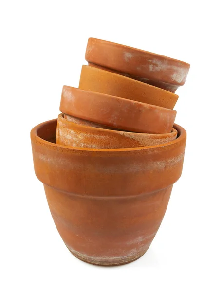Old Empty Ceramic Pot Isolated White Background — Stock Photo, Image