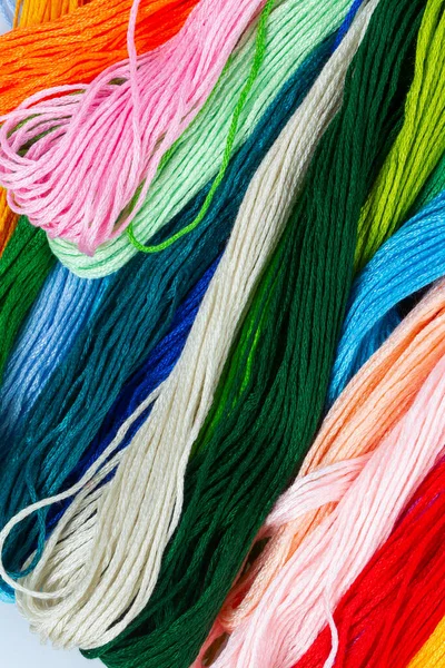 Multicolor Threads Embroidery Cross Stitch Mulina — Stock Photo, Image
