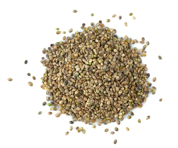 Hemp Seed Isolated White Background Top View — Stock Photo, Image