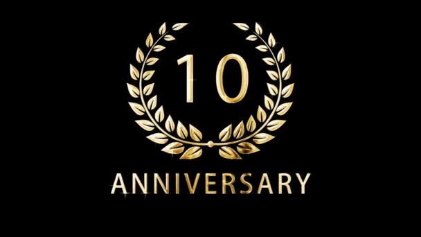 Congratulations 10Th Anniversary Anniversary Awarding Alpha Channel — Stock Video