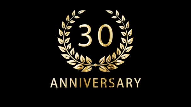 Congratulations 30Th Anniversary Anniversary Awarding Alpha Channel — Stock Video