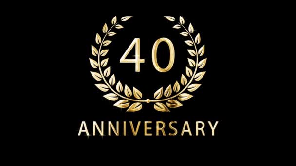 Congratulations 40Th Anniversary Anniversary Awarding Alpha Channel — Stock Video
