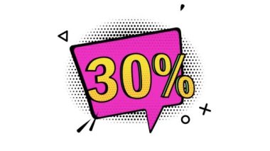 Animasyon,% 30 indirim, indirim, siyah cuma afişi, pop sanat afişi, komik tarz afişi, alfa kanalı