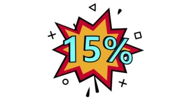 Animasyon,% 15 indirim, indirim, pop sanat afişi, çizgi roman tarzı afiş, alfa kanalı