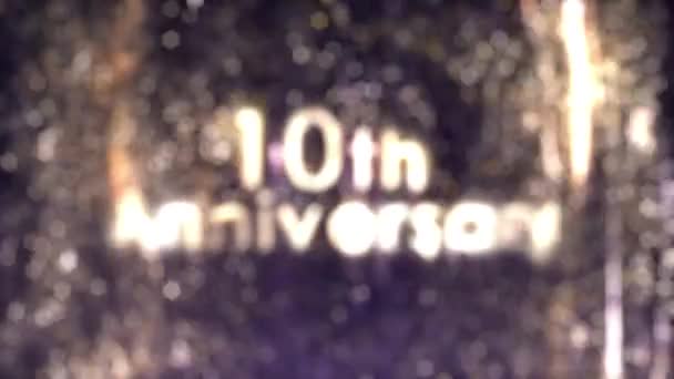 10Th Anniversary Greetings Golden Particular Golden Particles Golden Background Selamat — Stok Video