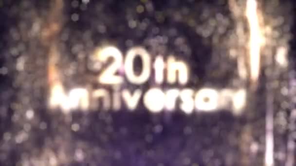 20Th Anniversary Greetings Golden Particular Golden Particles Golden Background Congratulation — Stock Video