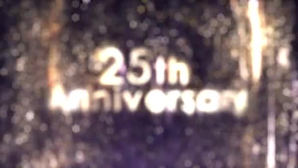 25Η Επέτειος Χαιρετισμοί Golden Special Golden Particles Golden Background Συγχαρητήρια — Αρχείο Βίντεο