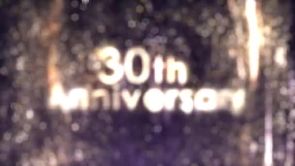 30Th Anniversary Greetings Golden Particular Golden Particles Golden Background Congratulation — Stock Video
