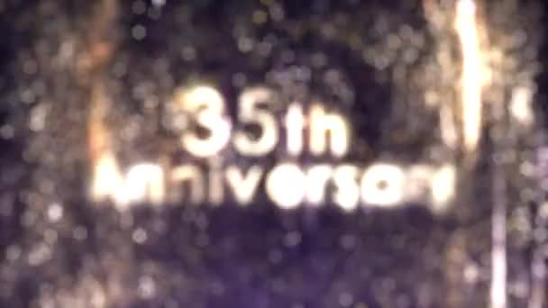 35Th Anniversary Greetings Golden Particular Golden Particles Golden Background Congratulation — Stock Video
