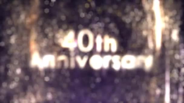 40º Aniversario Saludos Con Particular Oro Partículas Oro Fondo Oro — Vídeos de Stock