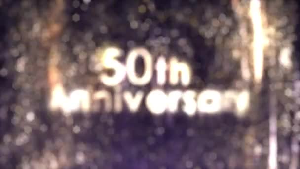 具有金特殊 金粒子 金背景 祝贺的50周年庆祝会 — 图库视频影像