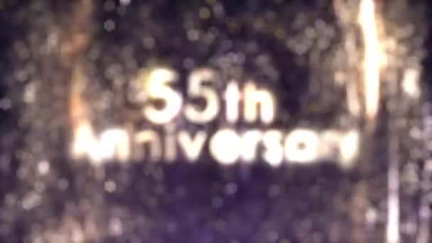 具有金特殊 金粒子 金背景 祝贺的55周年庆祝会 — 图库视频影像