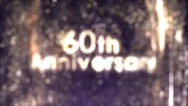 60º Aniversario Saludos Con Particular Oro Partículas Oro Fondo Oro — Vídeos de Stock