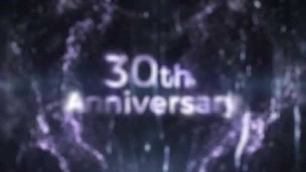 Gümüş Parçacıkları Ile Yıldönümü Kutlamaları Gümüş Arkaplan Tebrikler — Stok video