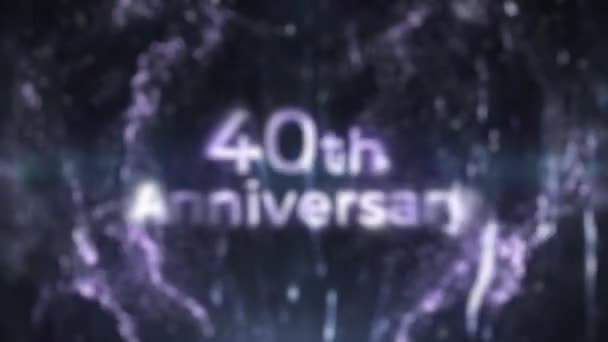40Th Anniversary Greetings Silver Particular Silver Particles Silver Background Congratulations — Stock Video