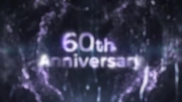 60Η Επέτειος Χαιρετισμούς Ασημένια Ιδιαίτερα Σωματίδια Αργύρου Ασημί Φόντο Συγχαρητήρια — Αρχείο Βίντεο