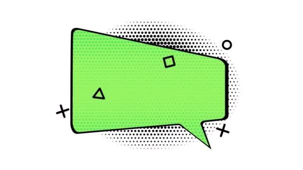 テキスト アートスタイル 緑の色 アルファチャンネルの漫画スタイルのバナー — ストック動画