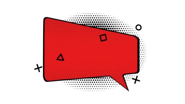 Serietidningsbanner För Text Konst Stil Röd Färg Reklam Alfakanal — Stockvideo