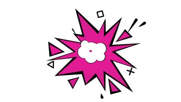 Διαφημιστικό Banner Στυλ Κόμικ Για Κείμενο Ροζ Χρώμα Διαφήμιση Κανάλι — Αρχείο Βίντεο