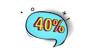 Animasyon,% 40 indirim, Kara Cuma, pop sanat afişi, komik tarz afiş, alfa kanal
