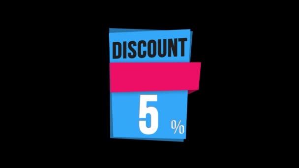 Відсотків Знижки Банер Продаж Альфа Канал — стокове відео