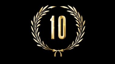 Altın defne çelengi ve 10 numara, ödül, alfa kanalı
