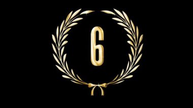 Altın defne çelengi ve 6 numara, ödül, alfa kanalı