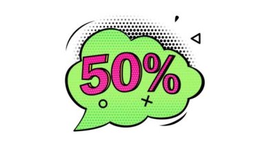 Animasyon,% 50 indirim, indirimli pankart, siyah cuma afişi, pop sanat afişi, komik tarz afişi, alfa kanalı