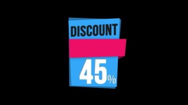 Yüzde 45 indirim afişi, satış, alfa kanalı