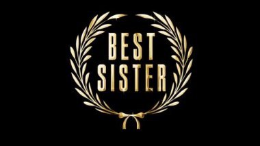 Defne çelengi içindeki en iyi kız kardeş yazısı, tebrikler, alfa kanalı.