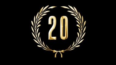 Altın defne çelengi ve 20 numara, ödül, alfa kanalı