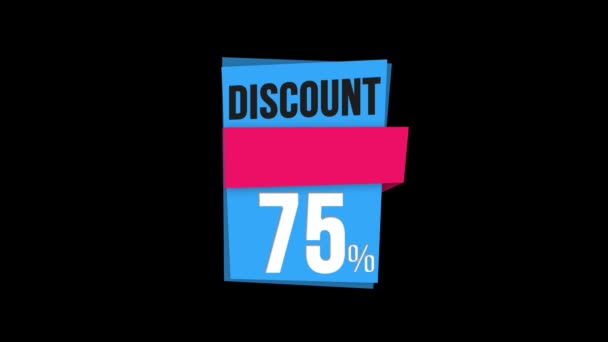 Percent Discount Banner Sale Alpha Channel — Stock Video