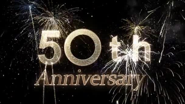 50周年 花火の美しいお祝い — ストック動画