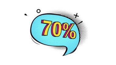 Animasyon,% 70 indirim, Kara Cuma, pop sanat afişi, komik tarz afiş, alfa kanal