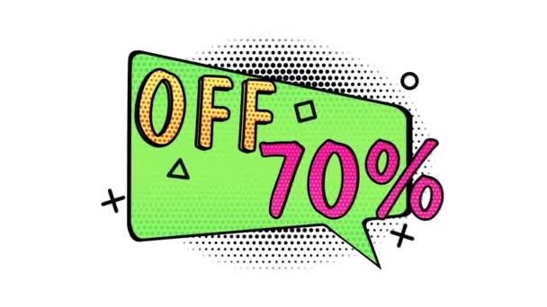 Animation Percent Discount Sale Pop Art Banner Comic Style Banner — Stock Video