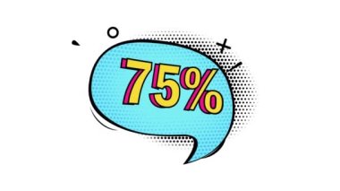 Animasyon,% 75 indirim, Kara Cuma, pop sanat afişi, komik tarz afiş, alfa kanal