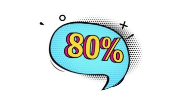 Animasyon,% 80 indirim, Kara Cuma, pop sanat afişi, komik tarz afiş, alfa kanal
